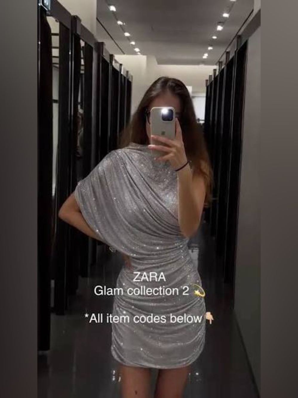 ZARA Silver One-Shoulder Ruched Mini Dress - Picture 2 of 5